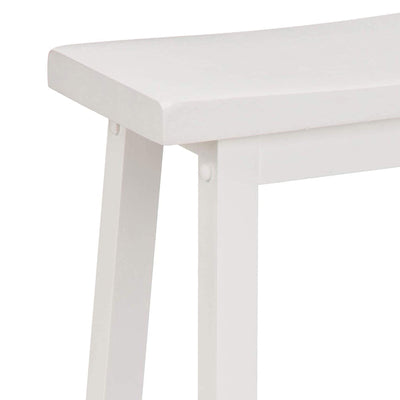 PJ Wood Classic 29 Inch Saddle Seat Kitchen Bar Counter Stool, White (8 Pack)