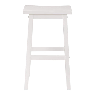 PJ Wood Classic 29 Inch Saddle Seat Kitchen Bar Counter Stool, White (10 Pack) - VMInnovations
