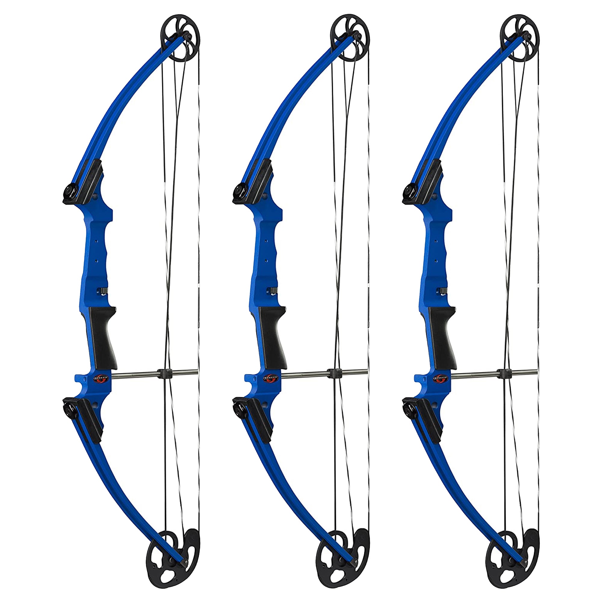 Genesis Archery Compound Bow with Adjustable Sizing, Left Handed, Blue (3 Pack)
