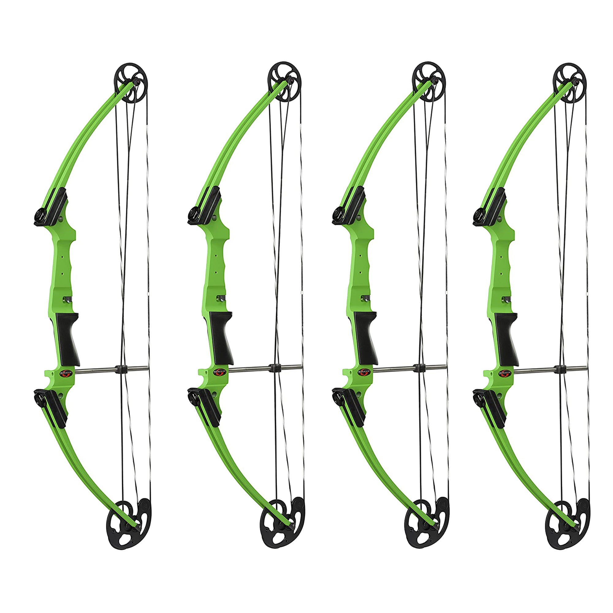 Genesis Archery Original Adjustable Right Handed Compound Bow, Green (4 Pack)