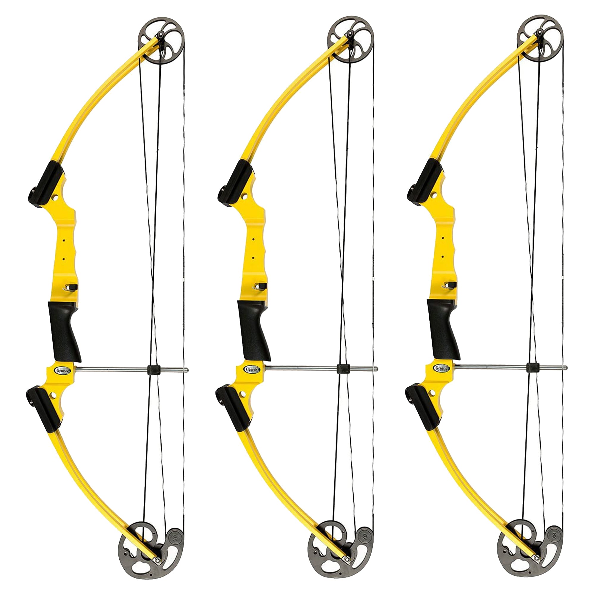 Genesis Archery Original Adjustable Right Handed Compound Bow, Yellow (3 Pack)