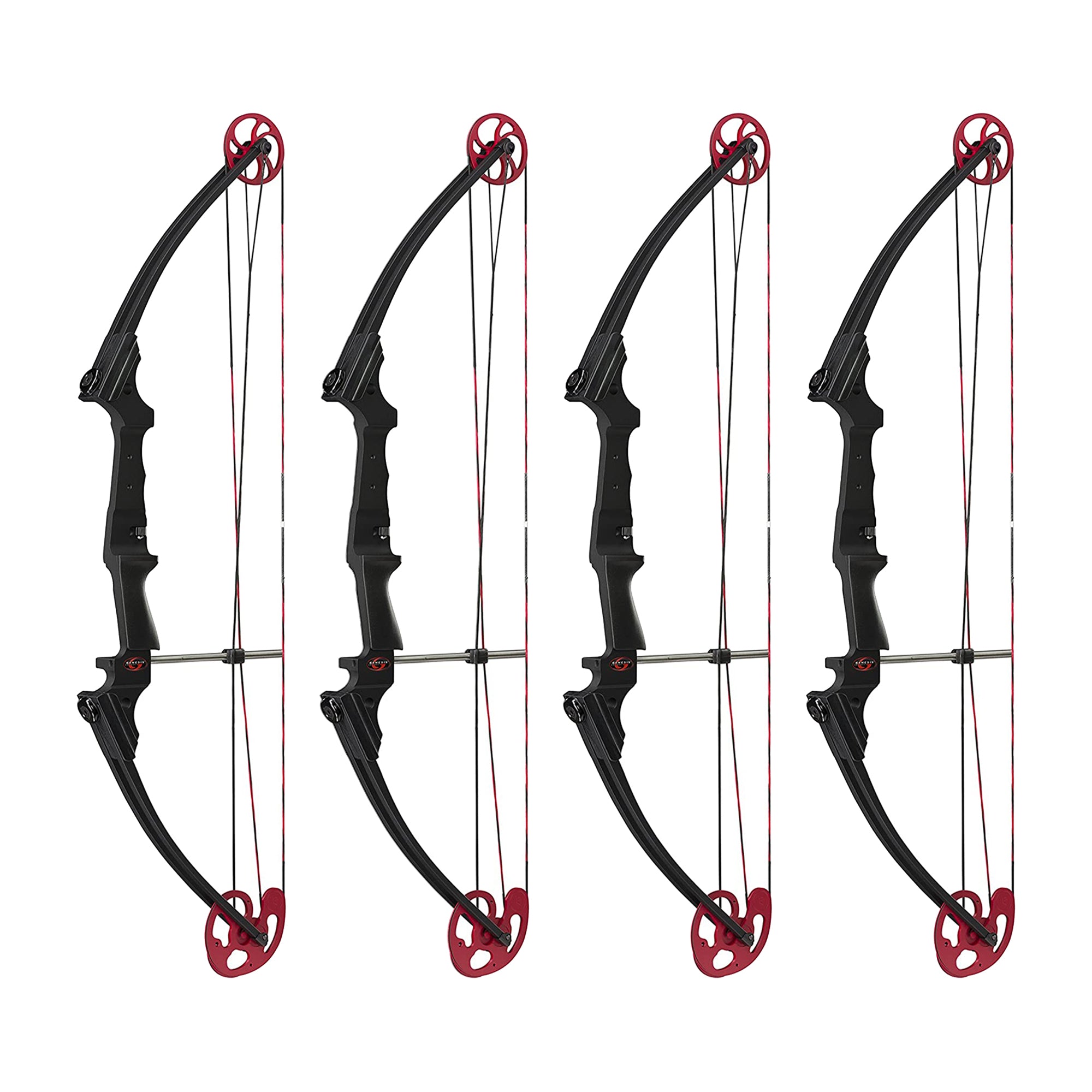 Genesis Archery Original Adjustable Right Handed Compound Bow, Black (4 Pack)