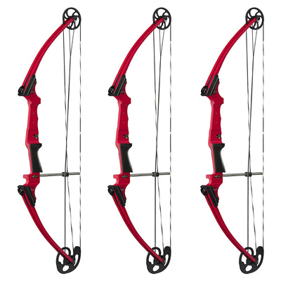 Genesis Archery Compound Bow Adjustable Sizing for Right Handed, Red (3 Pack)