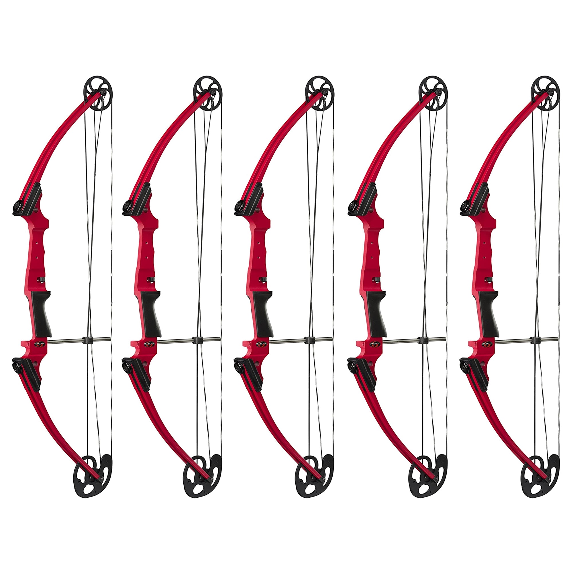 Genesis Archery Compound Bow Adjustable Sizing for Right Handed, Red (5 Pack)