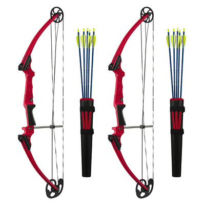 Genesis Archery Original Left Handed Compound Bow Archery Kit, Red (2 Pack)