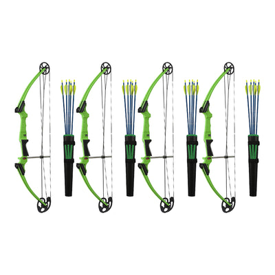 Genesis Original Archery Compound Bow & Arrow Set, Draw Hand-Left, Green, 4 Pack