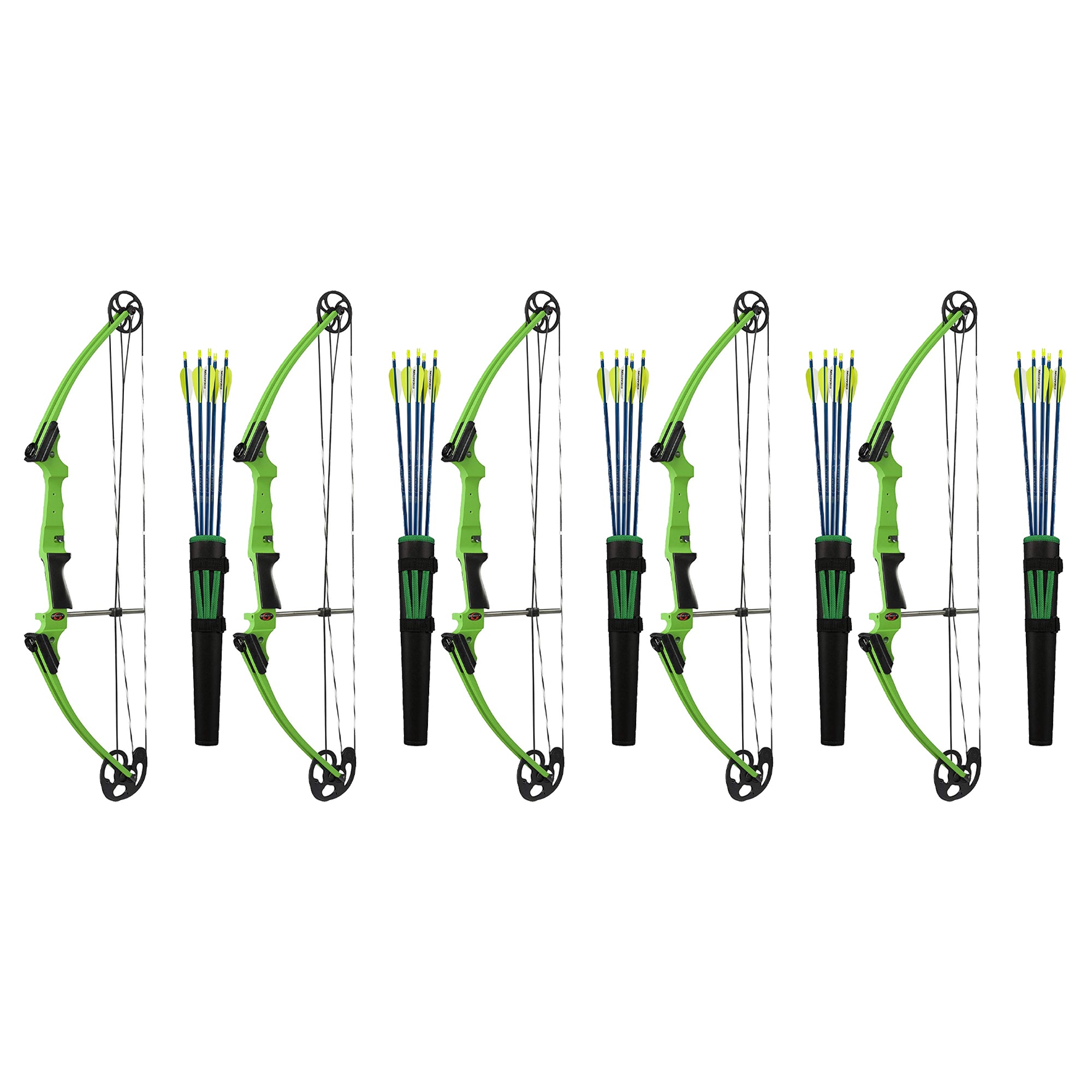 Genesis Original Archery Compound Bow & Arrow Set, Draw Hand-Left, Green, 2 Pack