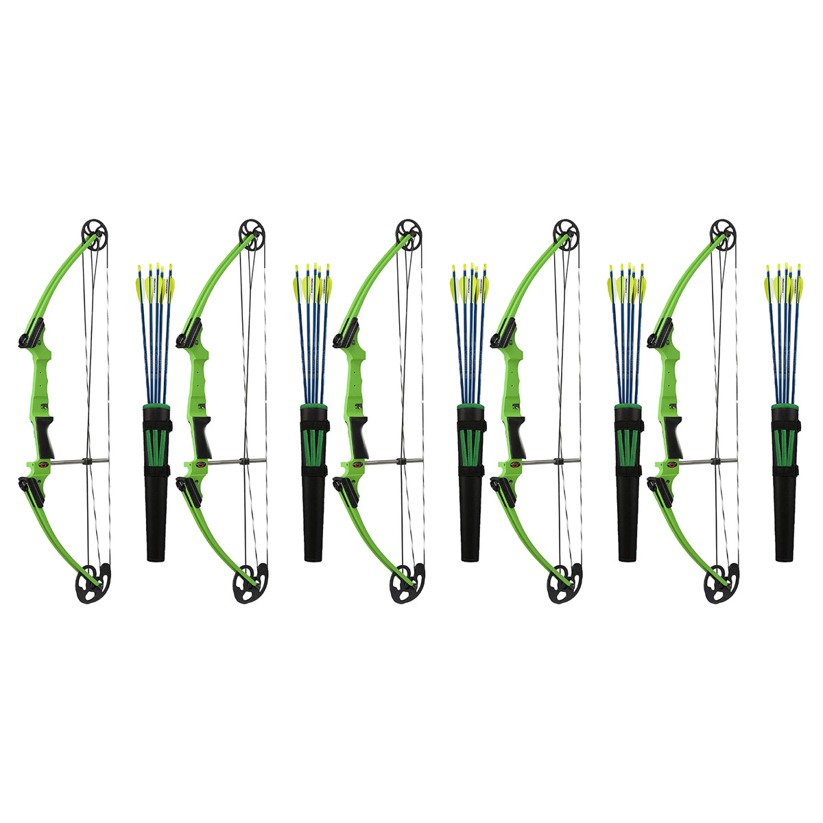 Genesis Original Archery Compound Bow & Arrow Set, Draw Hand-Left, Green, 5 Pack