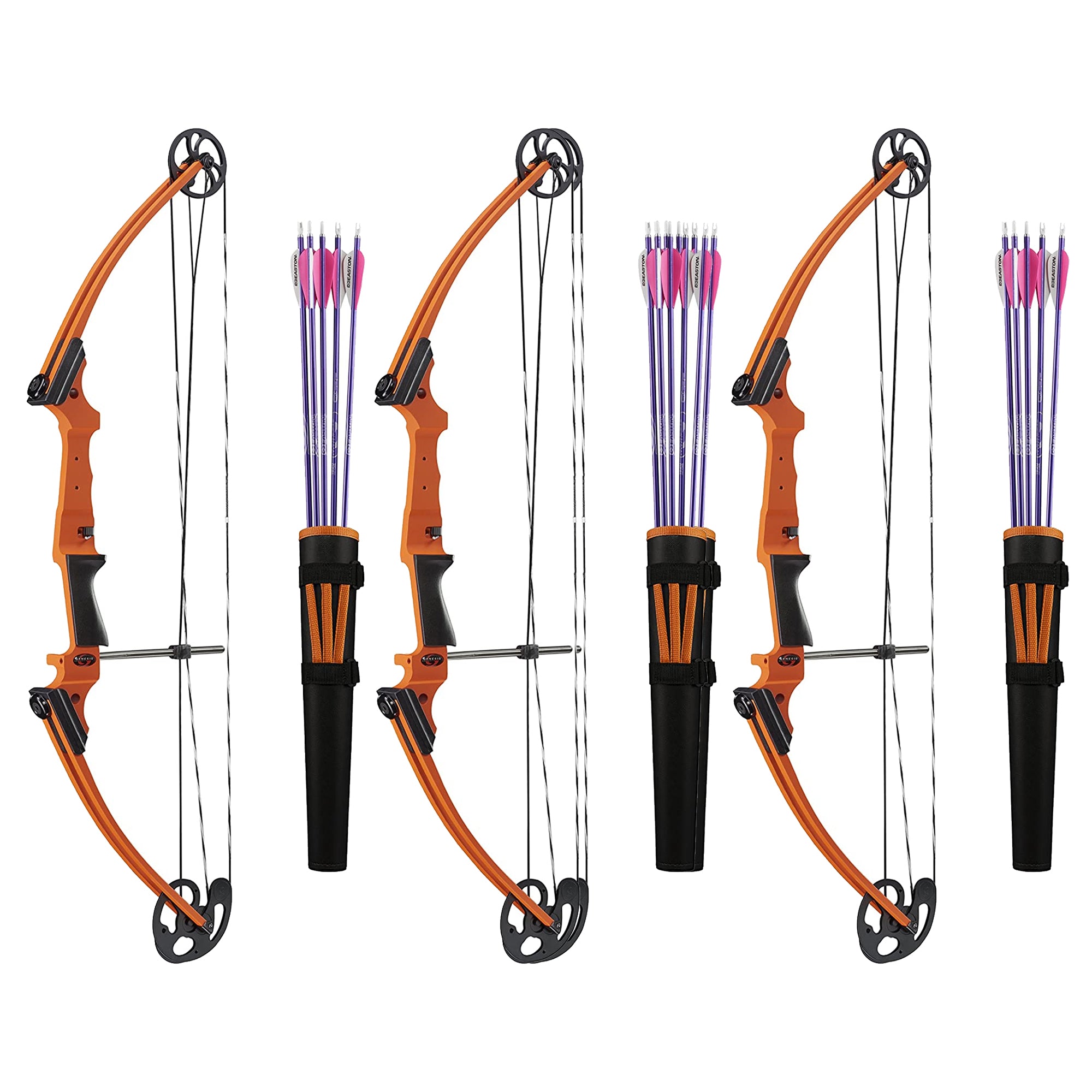 Genesis Archery Original Left Hand Compound Bow Kit w/Arrows & Quiver (3 Pack)