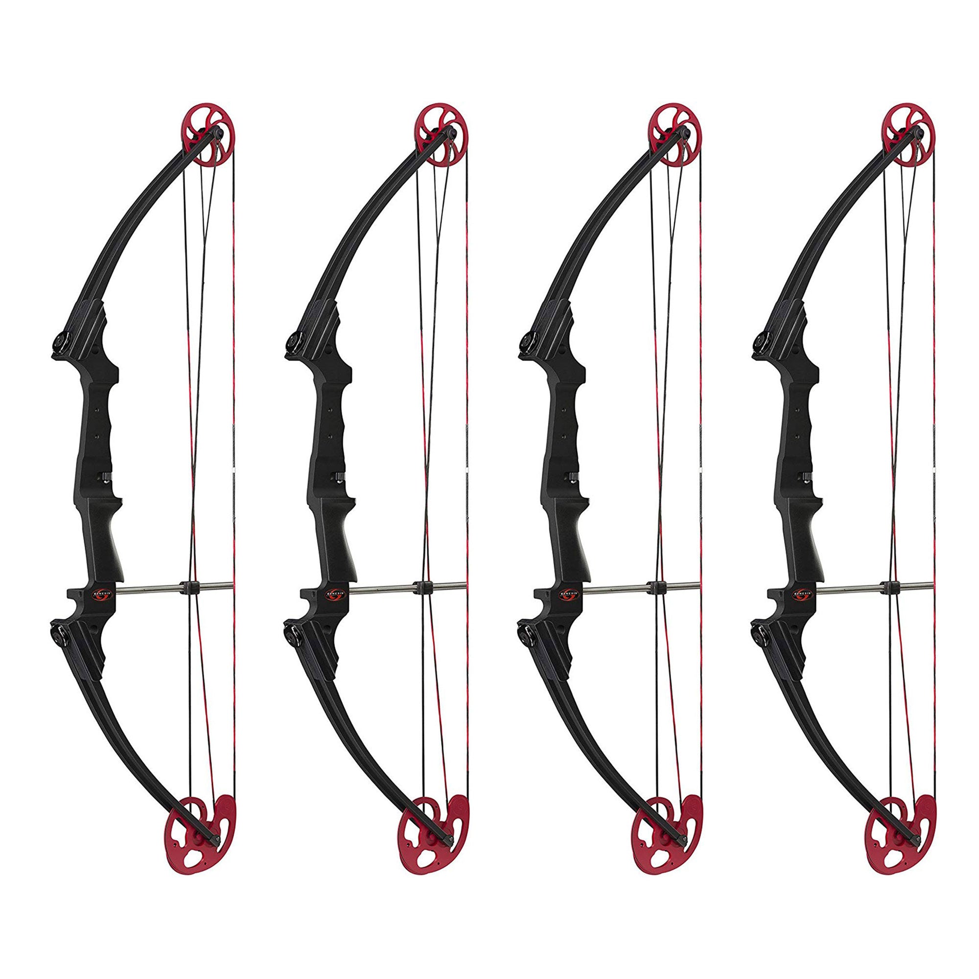 Genesis Archery Compound Bow Adjustable Sizing for Left Handed, Black (4 Pack)