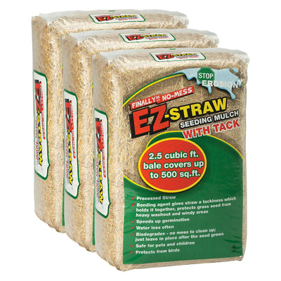 Rhino Seed EZ Straw 2.5 cu. ft. 500 sq. ft. Seeding Mulch Bale w/Tack (3 Pack)