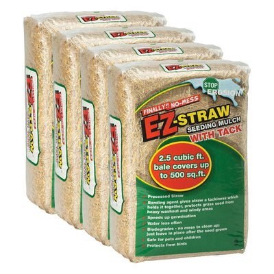 Rhino Seed EZ Straw 2.5 cu. ft. 500 sq. ft. Seeding Mulch Bale w/Tack (4 Pack)