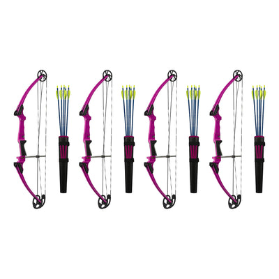 Genesis Archery Original Left Handed Compound Bow Archery Kit, Purple (4 Pack)