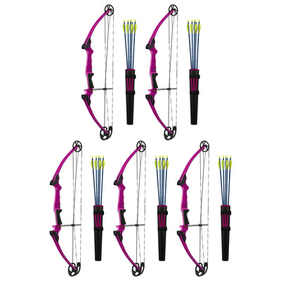 Genesis Archery Original Left Handed Compound Bow Archery Kit, Purple (5 Pack)