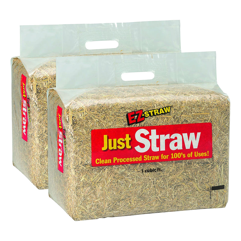 Rhino Seed EZ Straw Just Straw 1 cu. ft. Processed Clean Seeding Bale (2 Pack)