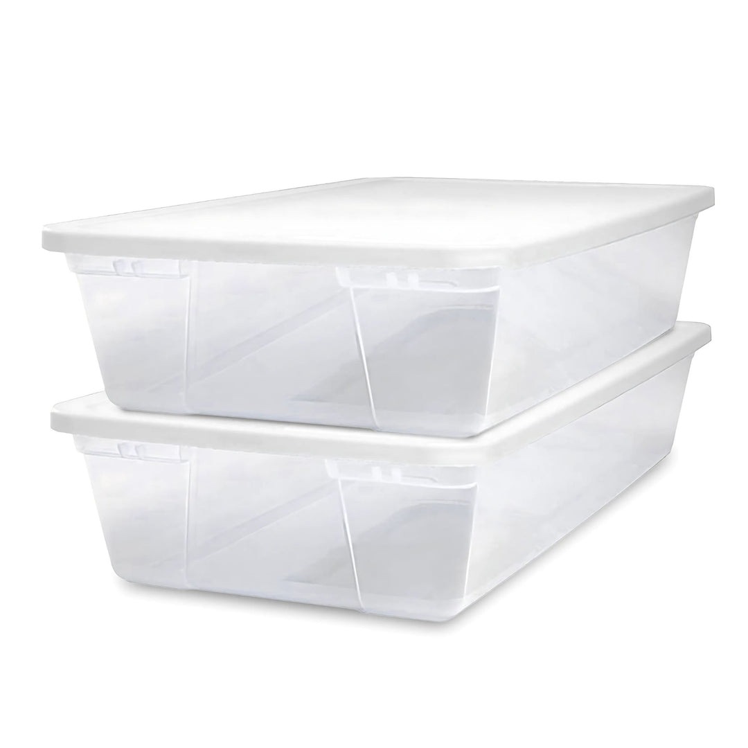 Homz Snaplock 41 Qt Stackable Plastic Container w/Latching Lid (2pk) (Open Box) - VMInnovations