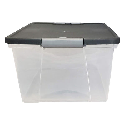Homz 15 Qt Stackable Plastic Container w/Snaplock Lid, Gray (4 Pack) (Used)