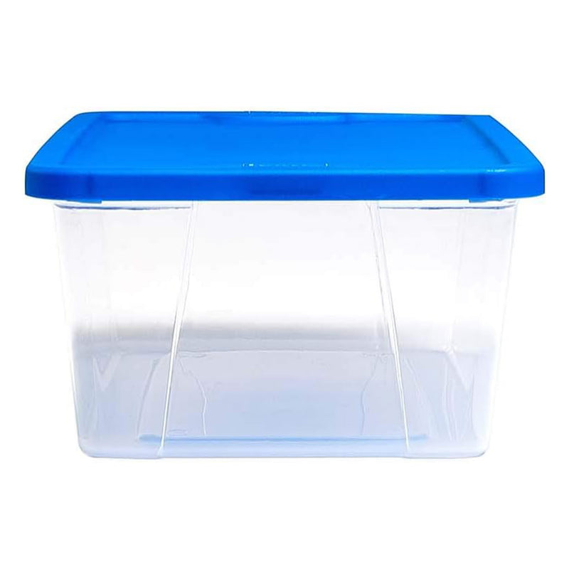 Homz Snaplock 6 Qt Stackable Plastic Storage Container w/ Lid, Blue (10 Pack)