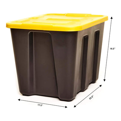 HOMZ Durabilt Heavy Duty 18 Gal Organizer Storage Tote Bins with Lids, (4 Pack) - VMInnovations