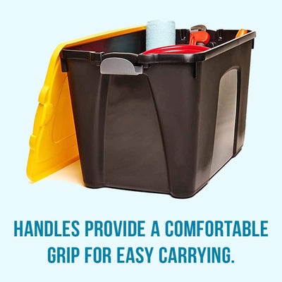 HOMZ Durabilt Heavy Duty 18 Gal Organizer Storage Tote Bins with Lids, (4 Pack) - VMInnovations