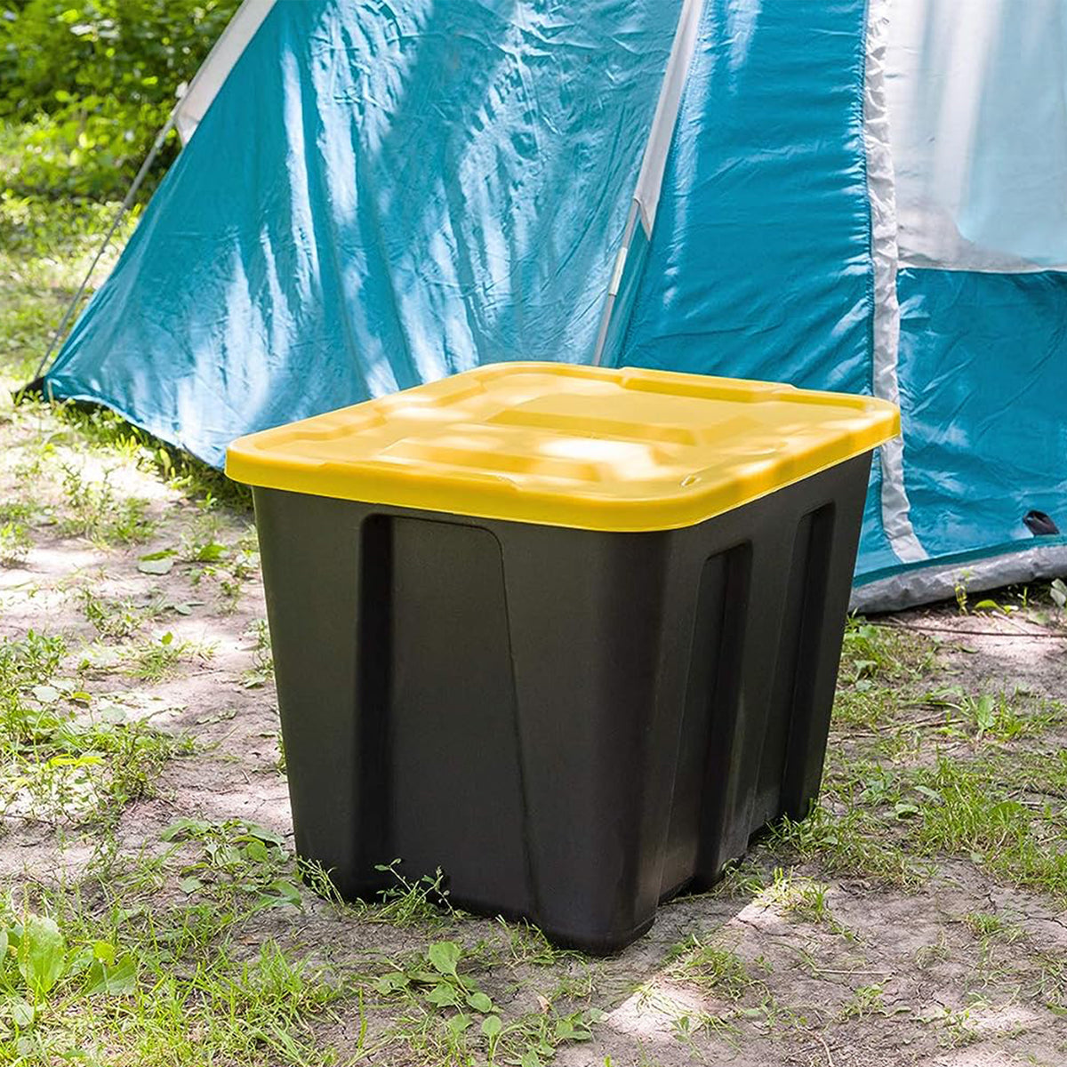 HOMZ Durabilt Heavy Duty 18 Gal Organizer Storage Tote Bins with Lids, (4 Pack) - VMInnovations