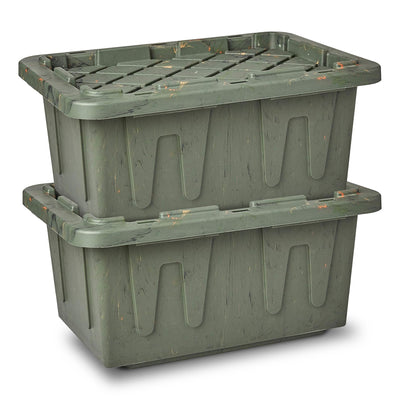 Homz 15 Gallon Durabilt Home Storage Container with Snap Lid, Green (2 Pack) - VMInnovations