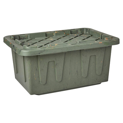 Homz 15 Gallon Durabilt Home Storage Container with Snap Lid, Green (2 Pack) - VMInnovations