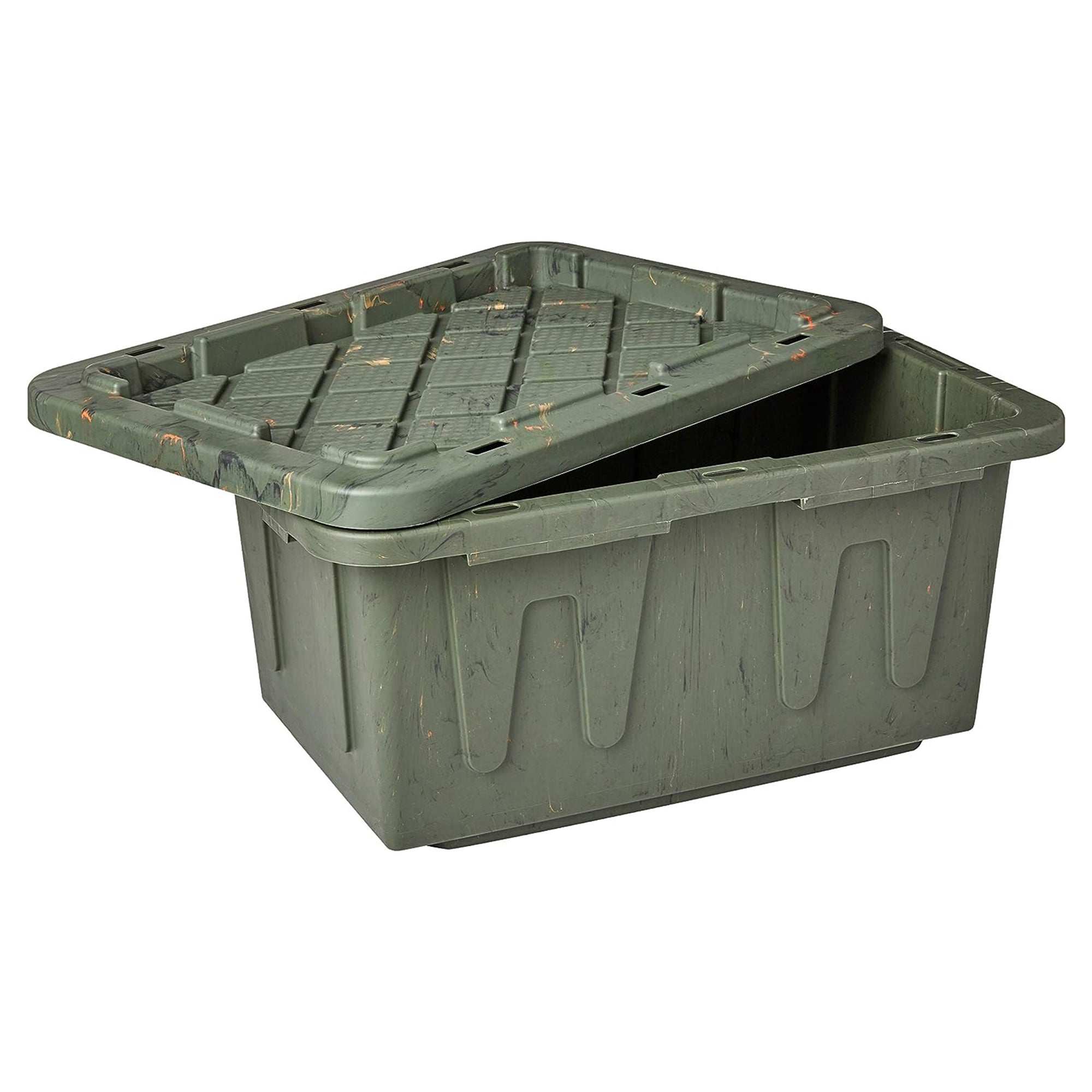 Homz 15 Gallon Durabilt Home Storage Container with Snap Lid, Green (2 Pack) - VMInnovations