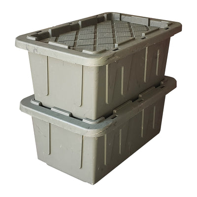 Homz 15 Gallon Durabilt Home Storage Container with Snap Lid, Green (2 Pack) - VMInnovations