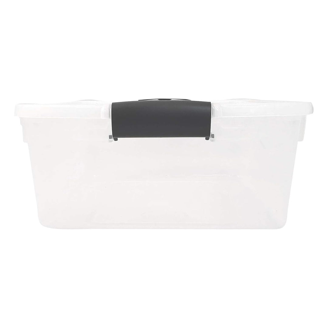 Homz 15.5Qt Plastic Stackable Home Container w/Lid, Gray Latch 4 Pack (Open Box) - VMInnovations