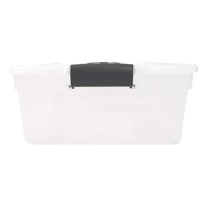 Homz 15.5Qt Plastic Stackable Home Container w/Lid, Gray Latch 4 Pack (Open Box) - VMInnovations