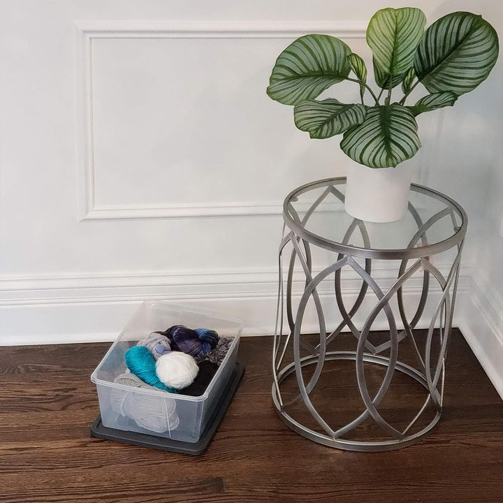 Homz 12 Qt Stackable Plastic Storage Container w/Snaplock, Gray (4pk) (Open Box) - VMInnovations