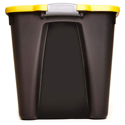 Homz 22 Gallon Durabilt Storage Container w/Latching Lid, Black/Yellow (4 Pack)