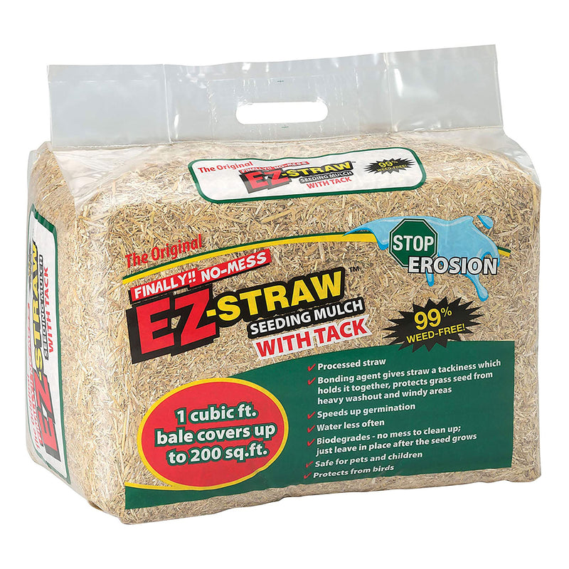 Rhino Seed EZ Straw 1 Cu Ft 200 Square Feet Seeding Mulch Bale w/Tack, (3 Pack)