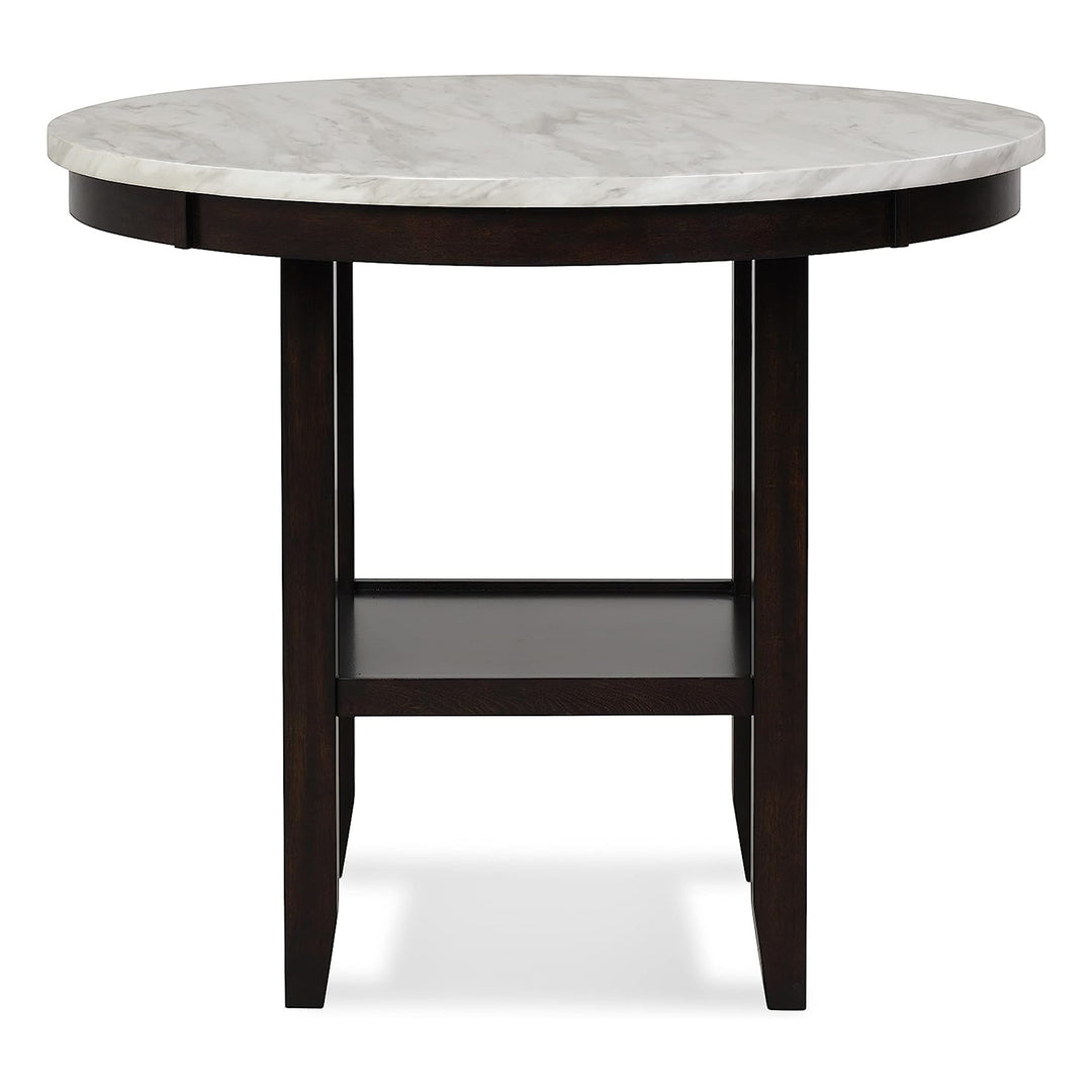 New Classic Furniture Celeste 42" Faux Marble Round Table, & 4 Chair Set, Black - VMInnovations