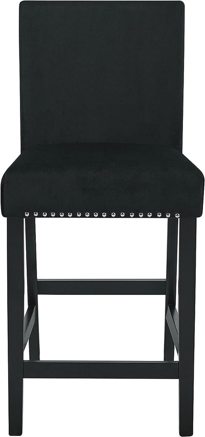 New Classic Furniture Celeste 42" Faux Marble Round Table, & 4 Chair Set, Black - VMInnovations