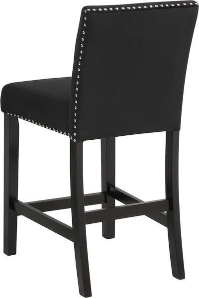 New Classic Furniture Celeste 42" Faux Marble Round Table, & 4 Chair Set, Black - VMInnovations