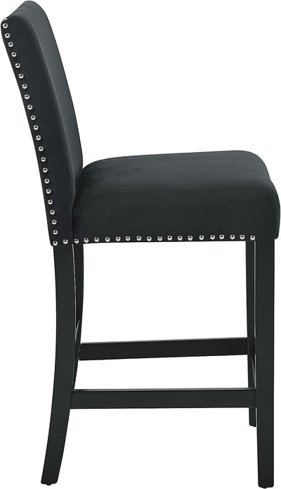 New Classic Furniture Celeste 42" Faux Marble Round Table, & 4 Chair Set, Black - VMInnovations