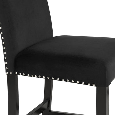 New Classic Furniture Celeste 42" Faux Marble Round Table, & 4 Chair Set, Black - VMInnovations