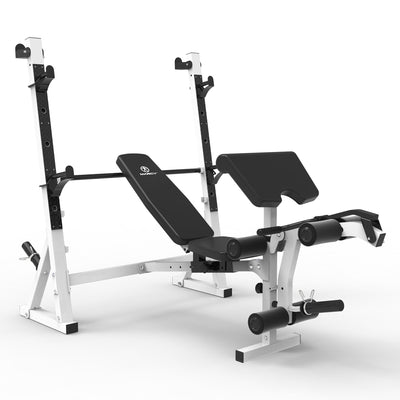 Marcy Olympic Weight Bench, Exercise Equipment Workout Machine, White (Used) - VMInnovations
