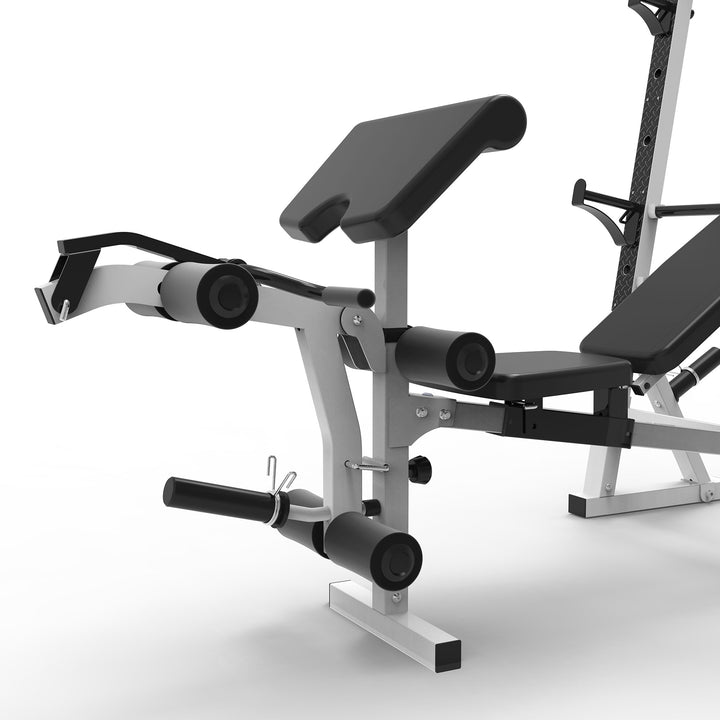 Marcy Olympic Weight Bench, Home Gym Exercise Equipment Workout Machine, White