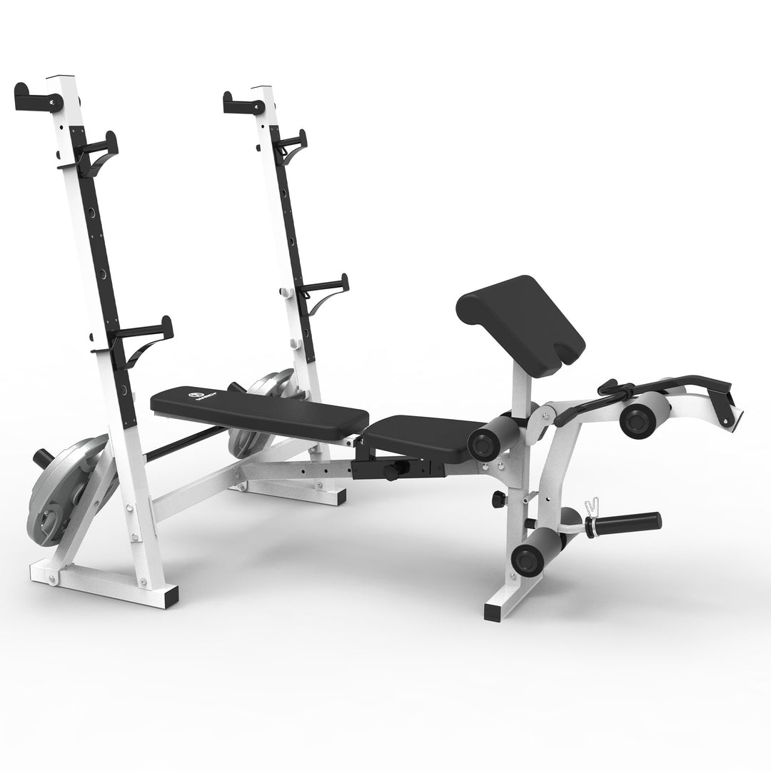 Marcy Weight Bench, Home Gym Exercise Equipment Workout Machine, White(Open Box) - VMInnovations