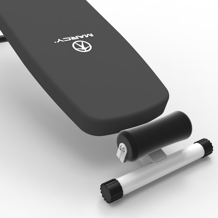 Marcy Folding Utility Bench Slant Board w/Headrest for Exercise, White (Used) - VMInnovations