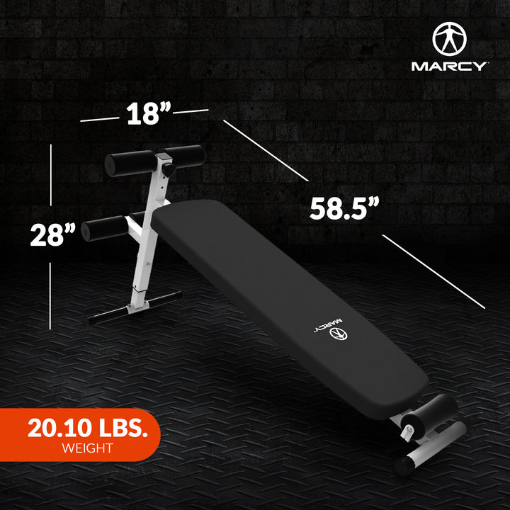 Marcy Folding Utility Bench Slant Board w/Headrest for Exercise, White (Used) - VMInnovations