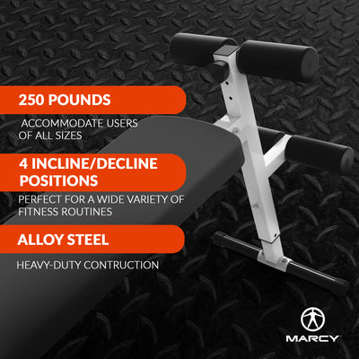 Marcy Folding Bench Slant Board w/Headrest for Home Gym Exercise(For Parts) - VMInnovations