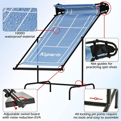 Ksports Racket SportsTennis Rebounder Net with Carry Bag, Blue (Used) - VMInnovations