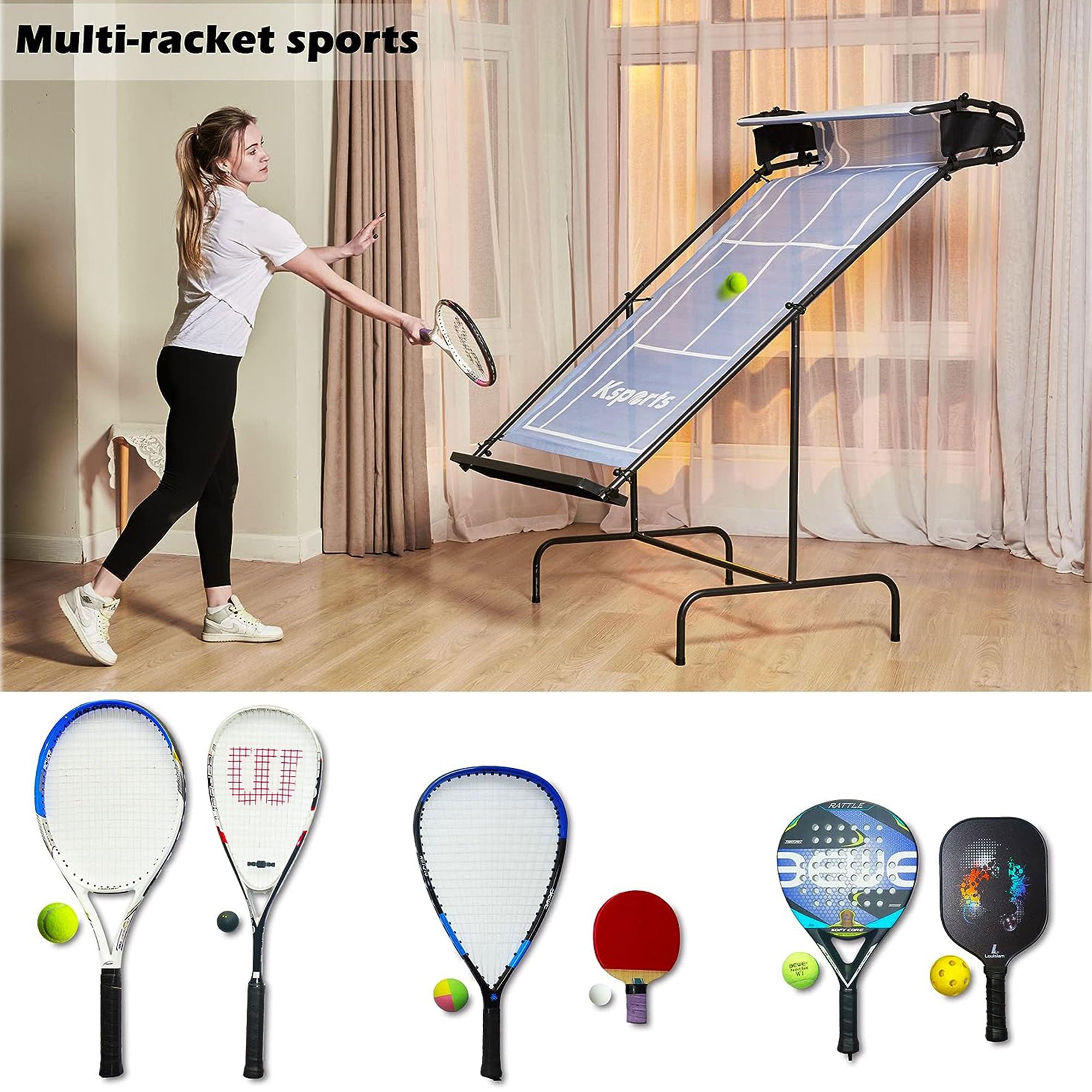 Ksports Racket SportsTennis Rebounder Net with Carry Bag, Blue (Used) - VMInnovations