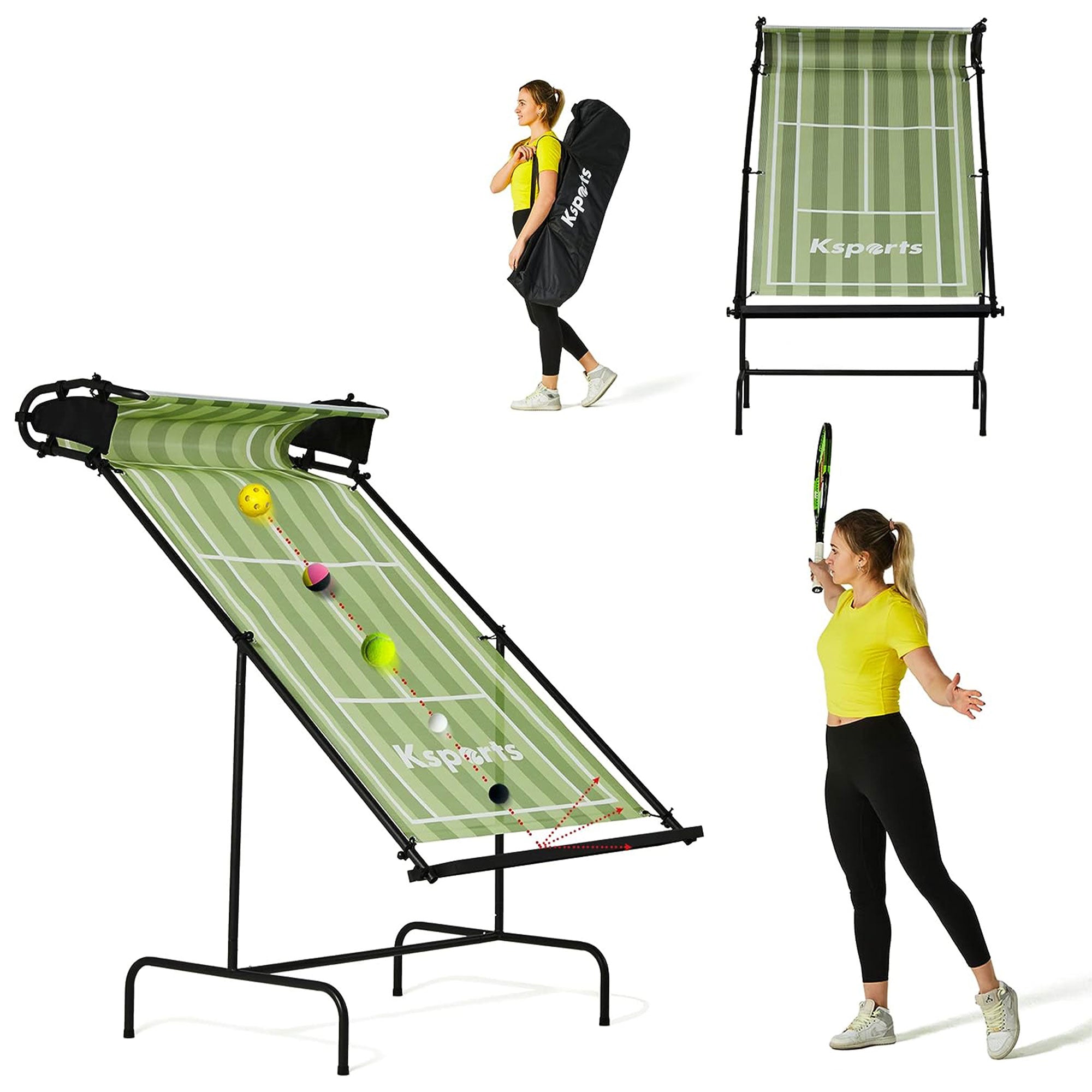 Ksports Racket Sports Indoor Outdoor Tennis Rebounder Net w/Bag, Green(For Parts - VMInnovations