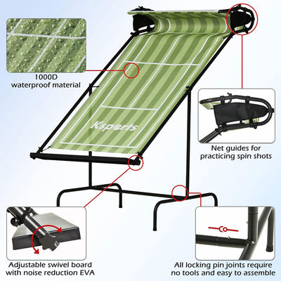 Ksports Racket Sports Indoor Outdoor Tennis Rebounder Net w/Bag, Green(For Parts - VMInnovations