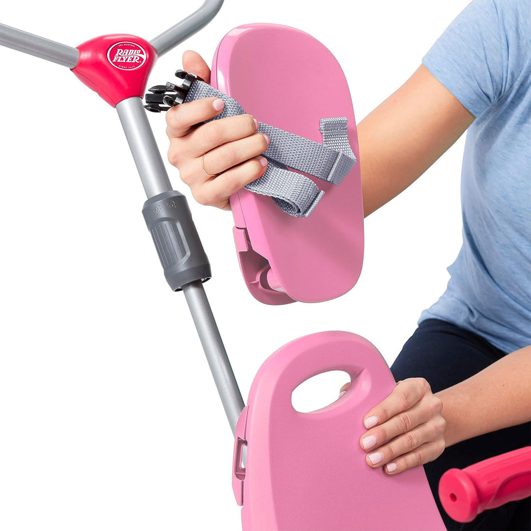 Radio Flyer 4 in 1 Stroll N Trike Infant Adjustable Stroller Tricycle, Pink - VMInnovations